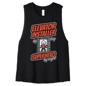 Safety Standards Mechanical Installation Elevator Installer Women's Racerback Cropped Tank