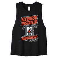 Safety Standards Mechanical Installation Elevator Installer Women's Racerback Cropped Tank