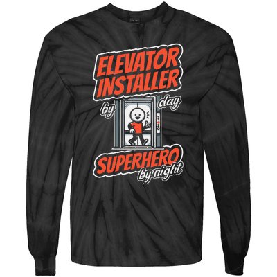 Safety Standards Mechanical Installation Elevator Installer Tie-Dye Long Sleeve Shirt