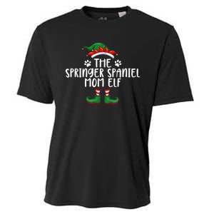 Springer Spaniel Mom Dog Elf Christmas X Mas Pajama Cooling Performance Crew T-Shirt