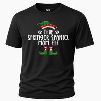 Springer Spaniel Mom Dog Elf Christmas X Mas Pajama Cooling Performance Crew T-Shirt