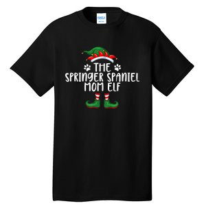 Springer Spaniel Mom Dog Elf Christmas X Mas Pajama Tall T-Shirt