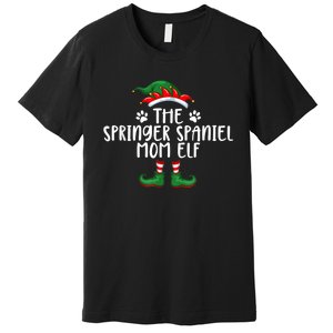 Springer Spaniel Mom Dog Elf Christmas X Mas Pajama Premium T-Shirt