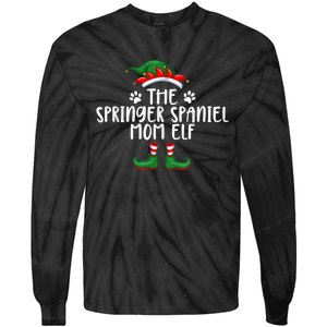 Springer Spaniel Mom Dog Elf Christmas X Mas Pajama Tie-Dye Long Sleeve Shirt