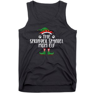 Springer Spaniel Mom Dog Elf Christmas X Mas Pajama Tank Top