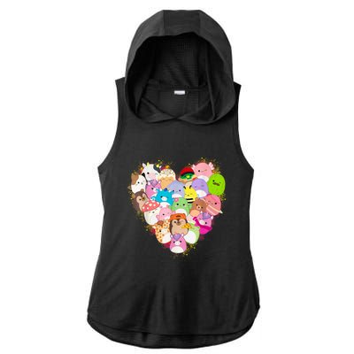 Squish Squad Mallow Heart Great Gifts Cute Ladies PosiCharge Tri-Blend Wicking Draft Hoodie Tank