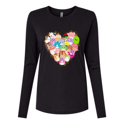 Squish Squad Mallow Heart Great Gifts Cute Womens Cotton Relaxed Long Sleeve T-Shirt