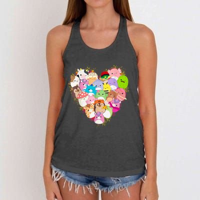 Squish Squad Mallow Heart Great Gifts Cute Women's Knotted Racerback Tank