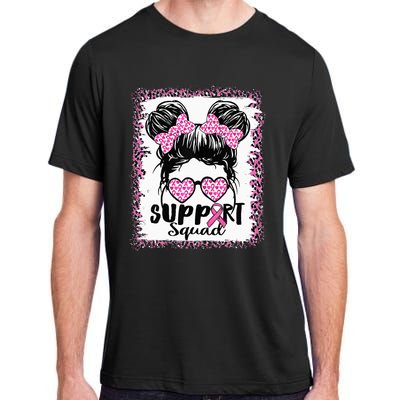 Support Squad Messy Hair Bun Pink Warrior Breast Cancer Adult ChromaSoft Performance T-Shirt