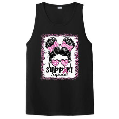 Support Squad Messy Hair Bun Pink Warrior Breast Cancer PosiCharge Competitor Tank