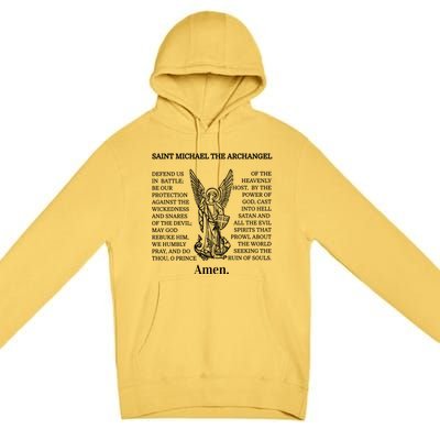 Saint St Michael Prayer Cute Gift Catholic Archangel Christian Premium Pullover Hoodie