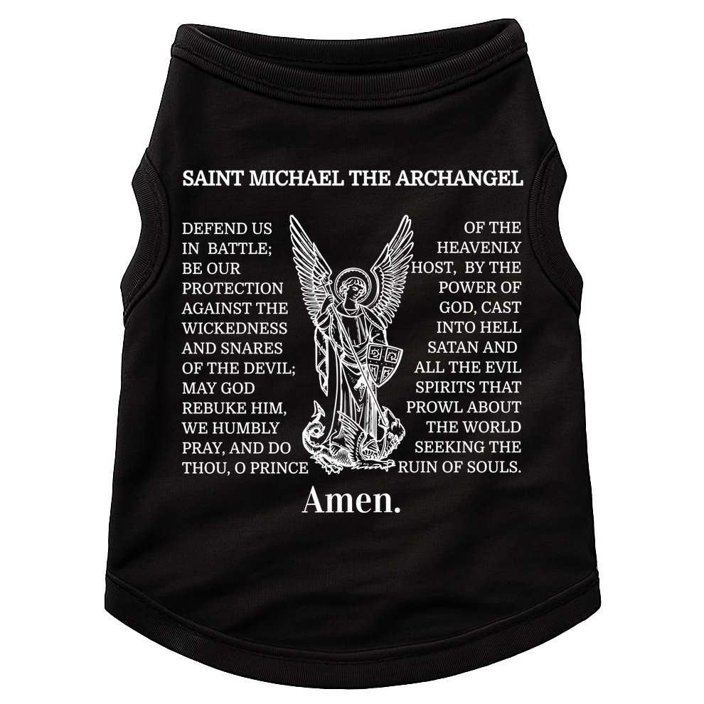 Saint St Michael Prayer Cute Gift Catholic Archangel Christian Doggie Tank