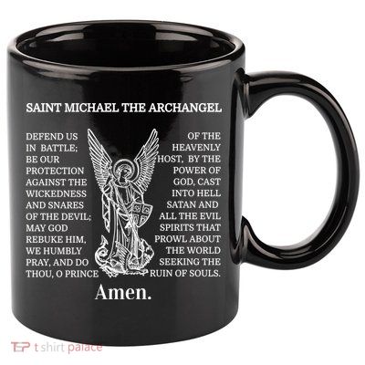 Saint St Michael Prayer Cute Gift Catholic Archangel Christian 11oz C Handle Ceramic Mug