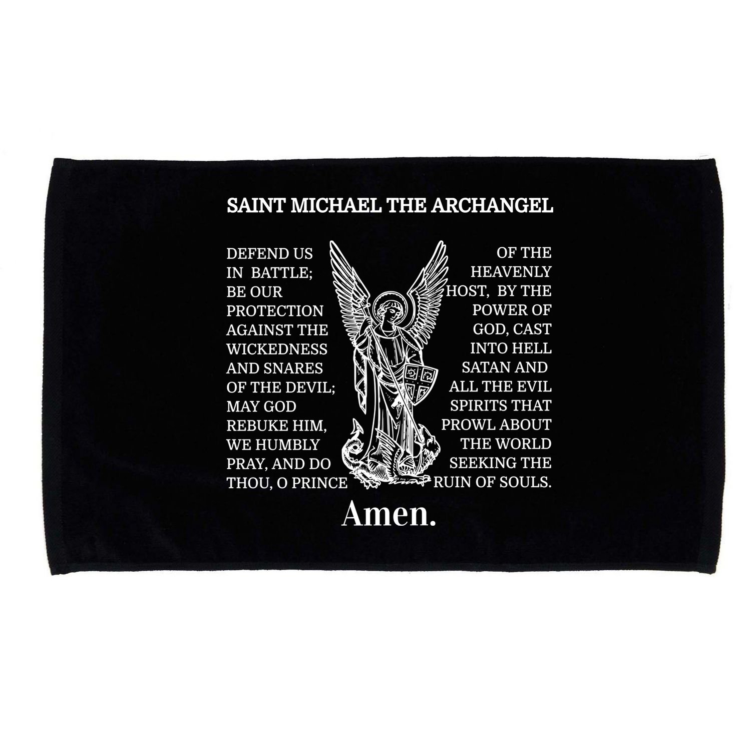 Saint St Michael Prayer Cute Gift Catholic Archangel Christian Microfiber Hand Towel