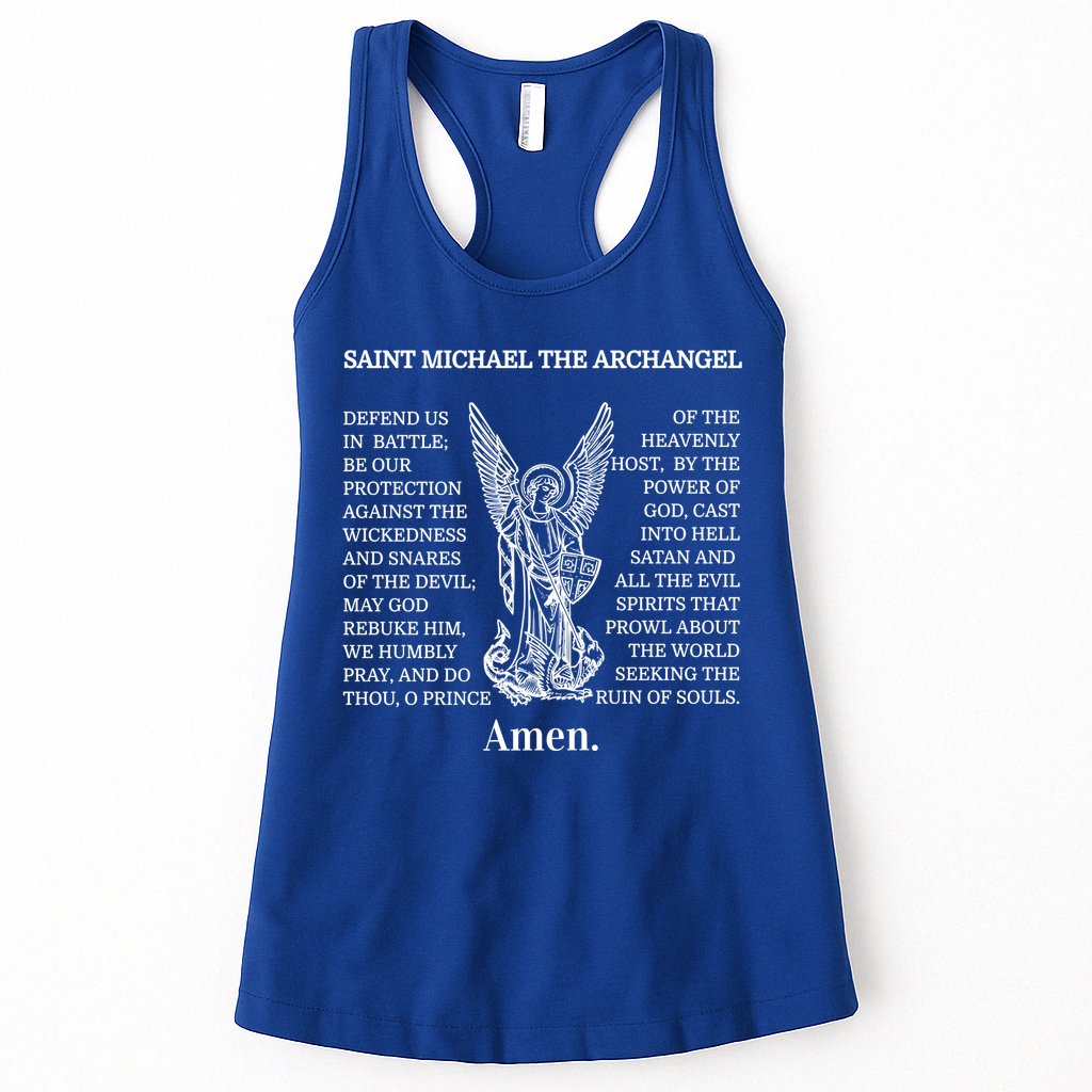 Saint St Michael Prayer Cute Gift Catholic Archangel Christian Womens Tank Top