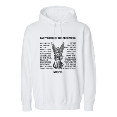 Saint St Michael Prayer Cute Gift Catholic Archangel Christian Garment-Dyed Fleece Hoodie