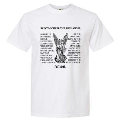 Saint St Michael Prayer Cute Gift Catholic Archangel Christian Garment-Dyed Heavyweight T-Shirt