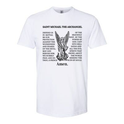 Saint St Michael Prayer Cute Gift Catholic Archangel Christian Softstyle CVC T-Shirt