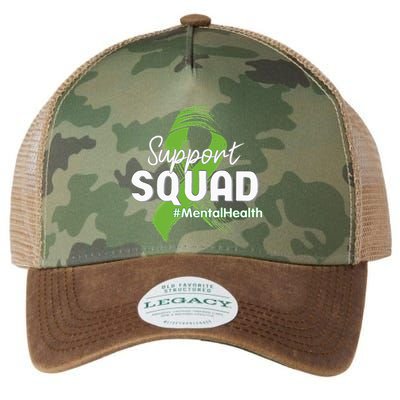 Support Squad Mental Health Awareness Lime Green Ribbon Legacy Tie Dye Trucker Hat