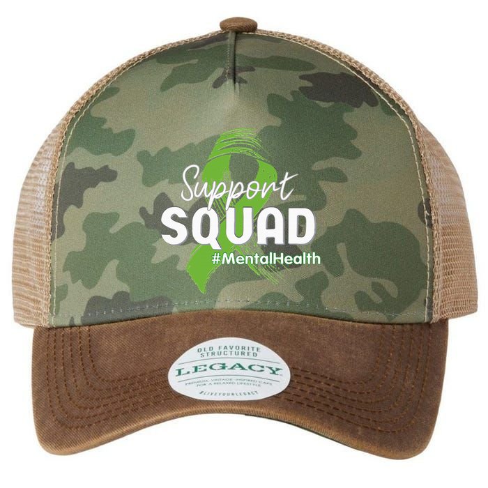 Support Squad Mental Health Awareness Lime Green Ribbon Legacy Tie Dye Trucker Hat