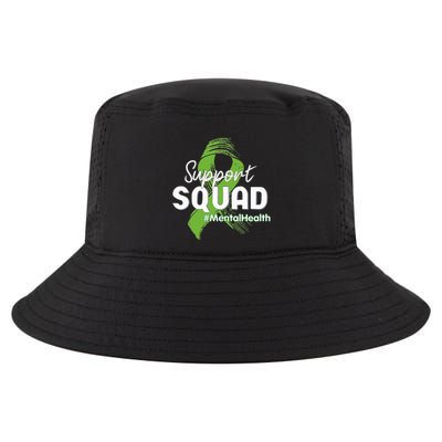 Support Squad Mental Health Awareness Lime Green Ribbon Cool Comfort Performance Bucket Hat
