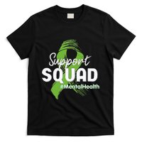 Support Squad Mental Health Awareness Lime Green Ribbon T-Shirt
