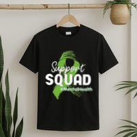 Support Squad Mental Health Awareness Lime Green Ribbon T-Shirt