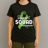 Support Squad Mental Health Awareness Lime Green Ribbon T-Shirt
