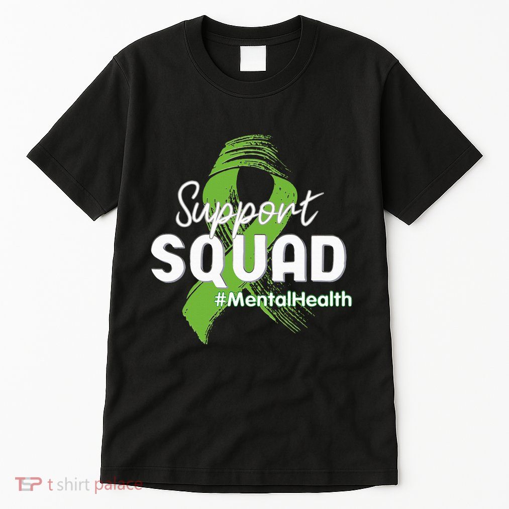 Support Squad Mental Health Awareness Lime Green Ribbon Tall T-Shirt