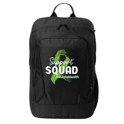 Support Squad Mental Health Awareness Lime Green Ribbon City Backpack