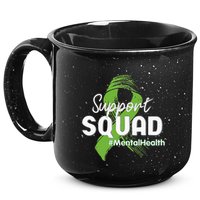 Support Squad Mental Health Awareness Lime Green Ribbon 15oz Campfire Ceramic Mug