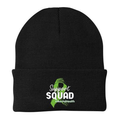Support Squad Mental Health Awareness Lime Green Ribbon Beanie