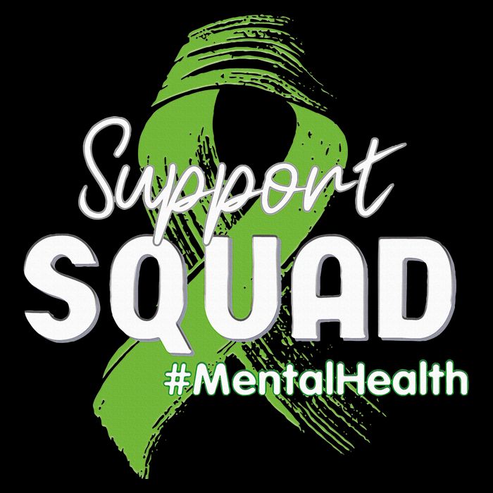 Support Squad Mental Health Awareness Lime Green Ribbon Sustainable Beanie