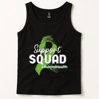 Support Squad Mental Health Awareness Lime Green Ribbon Tank Top