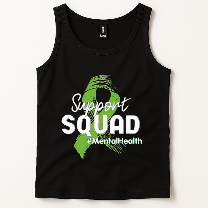 Support Squad Mental Health Awareness Lime Green Ribbon Tank Top