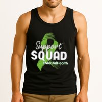 Support Squad Mental Health Awareness Lime Green Ribbon Tank Top