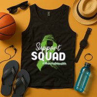 Support Squad Mental Health Awareness Lime Green Ribbon Tank Top