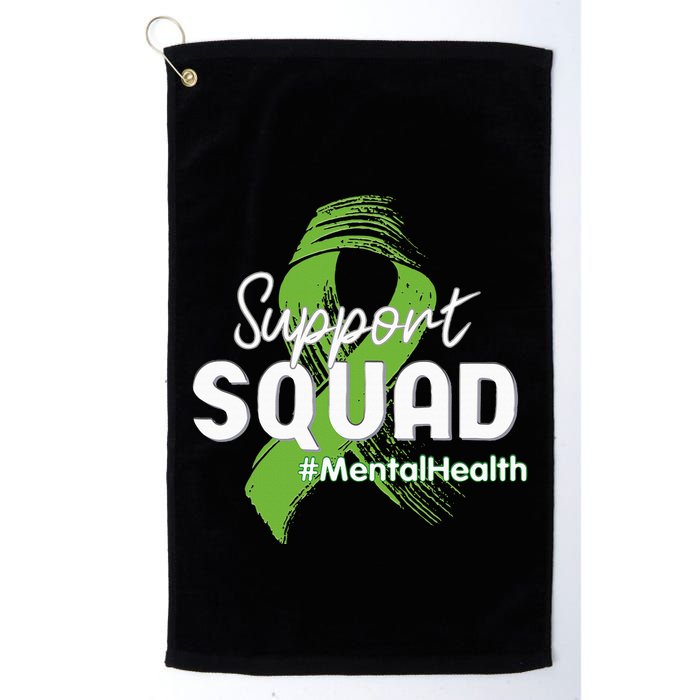 Support Squad Mental Health Awareness Lime Green Ribbon Golf Towel