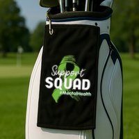 Support Squad Mental Health Awareness Lime Green Ribbon Golf Towel