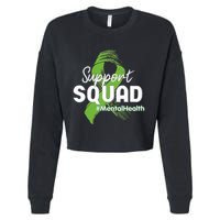 Support Squad Mental Health Awareness Lime Green Ribbon Cropped Pullover Crew