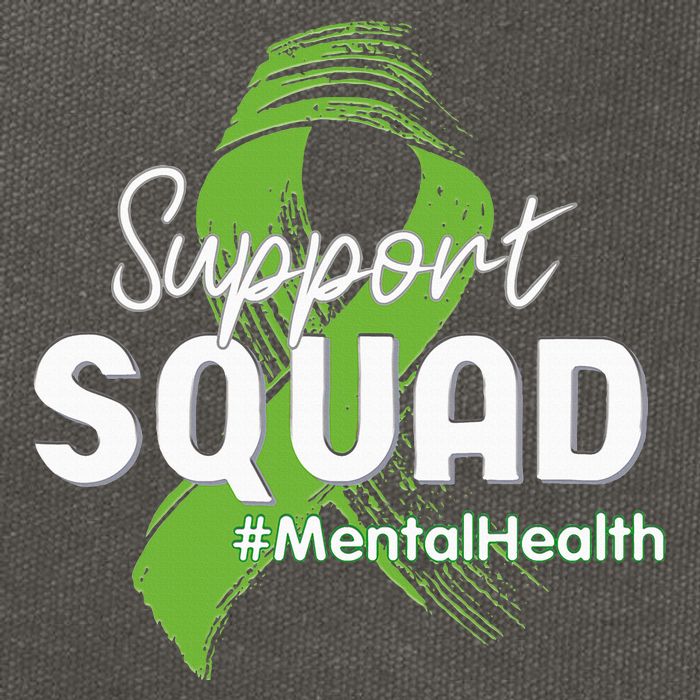 Support Squad Mental Health Awareness Lime Green Ribbon Cotton Canvas Backpack