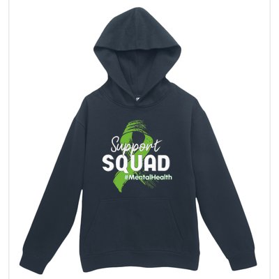 Support Squad Mental Health Awareness Lime Green Ribbon Urban Pullover Hoodie