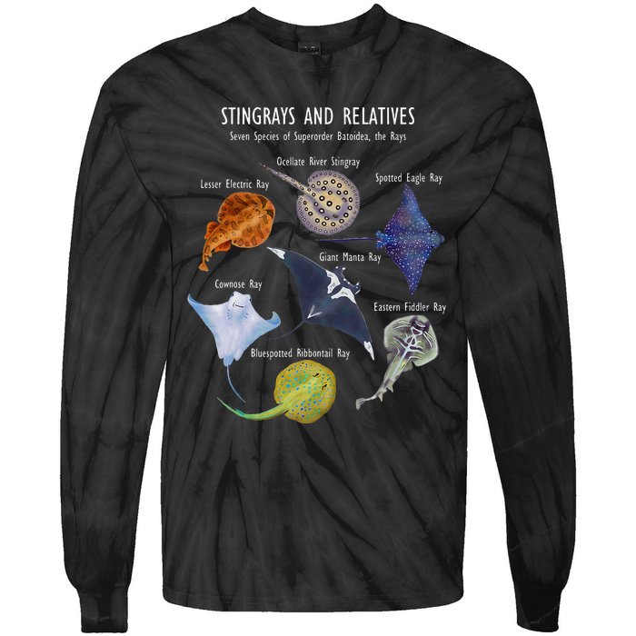 Stingray Species Manta Ray River Stingray And More Tie-Dye Long Sleeve Shirt