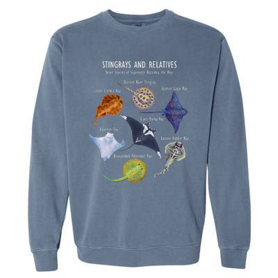 Stingray Species Manta Ray River Stingray And More Garment-Dyed Sweatshirt