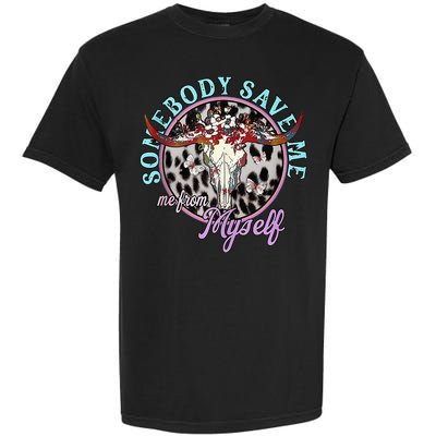 Somebody Save Me Country Music Retro Cow Tees Garment-Dyed Heavyweight T-Shirt