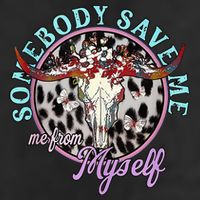 Somebody Save Me Country Music Retro Cow Tees 7 Panel Mesh Trucker Snapback Hat