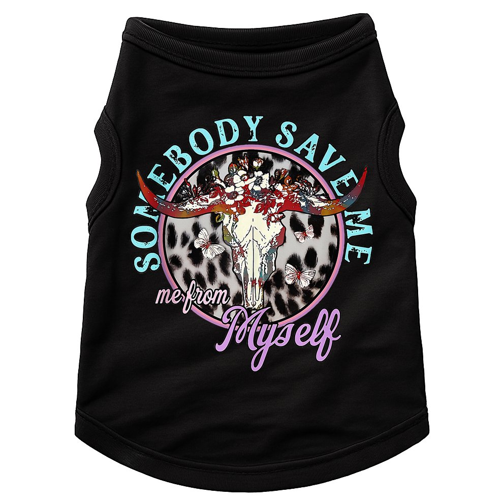 Somebody Save Me Country Music Retro Cow Tees Doggie Tank