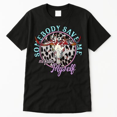Somebody Save Me Country Music Retro Cow Tees Tall T-Shirt