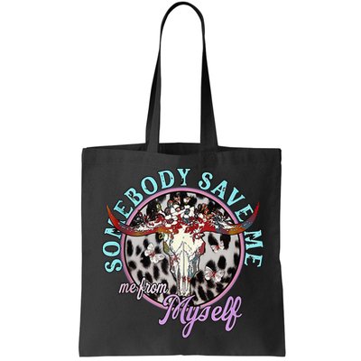 Somebody Save Me Country Music Retro Cow Tees Bag
