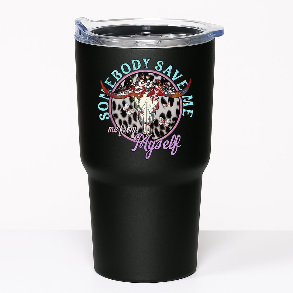 Somebody Save Me Country Music Retro Cow Tees Tumbler